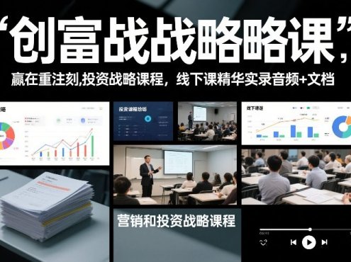 创富战略课，赢在重注时刻，营销和投资战略课程，线下课精华实录音频+文档