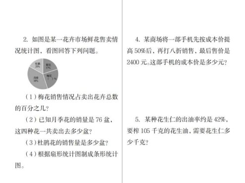 六年级上数学期末解决问题应用题