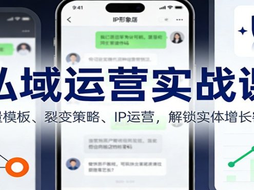私域运营实战课：流量模板、裂变策略、 IP运营，解锁实体增长密码