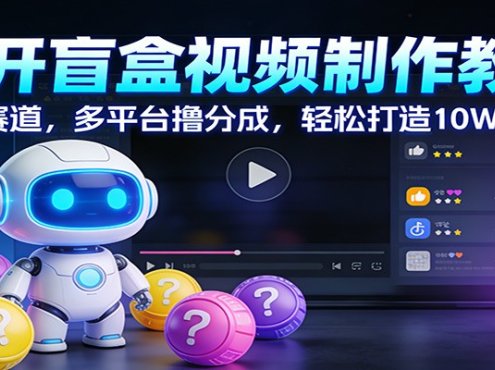 AI开盲盒视频制作教学：蓝海赛道，多平台撸分成，轻松打造10W+爆款