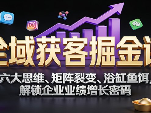 全域获客掘金课：六大思维、矩阵裂变、浴缸鱼饵，解锁企业业绩增长密码