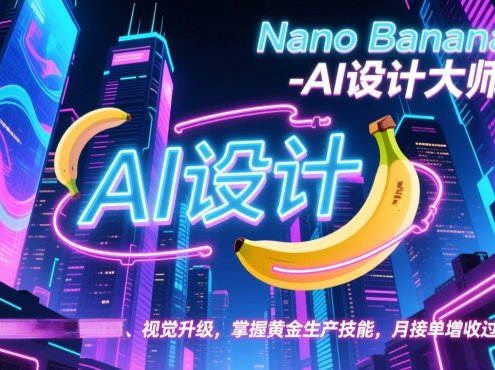 Nano Banana-AI设计大师班，修图合成、广告创作、视觉升级，掌握黄金生产技能，月接单增收过万