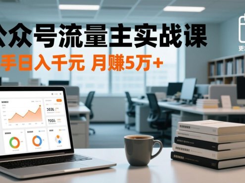 公众号流量主实战课，爆文写作、流量池运营、多平台分发，新手日入千元月赚5万+更新2026年
