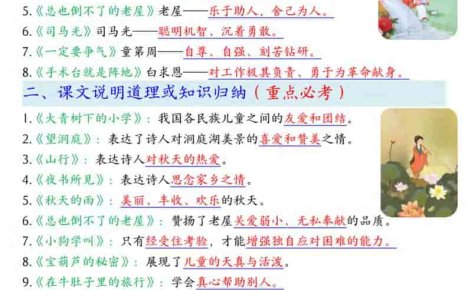 新三上语文期末复习重点知识一遍过(十三考点汇总)42页