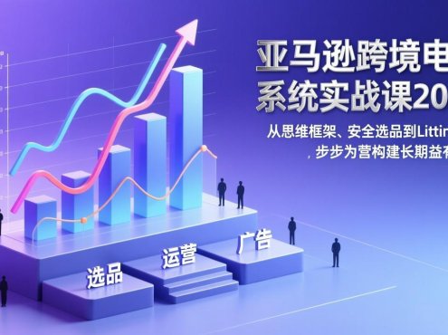 亚马逊跨境电商系统实战课2026：从思维框架、安全选品到Listing广告，步步为营构建长期盈利能力
