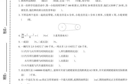 六上冀教版数学【期末测试卷5】
