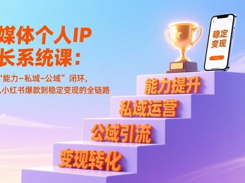 自媒体个人IP成长系统课:构建“能力-私域-公域”闭环,实现从小红书爆款到稳定变现的全链路