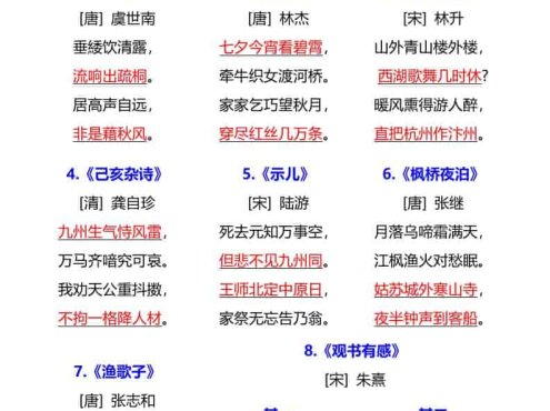 G五年级上册语文期末全册重要知识点梳理汇总