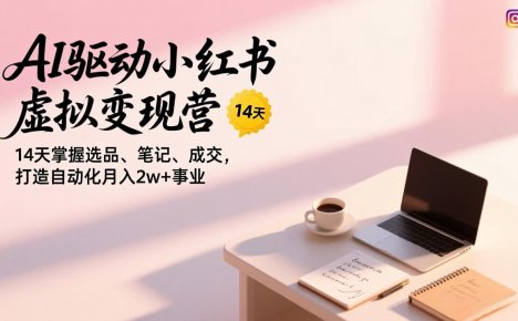 AI驱动小红书虚拟变现营,14天掌握选品、笔记、成交,打造自动化月入2w+事业