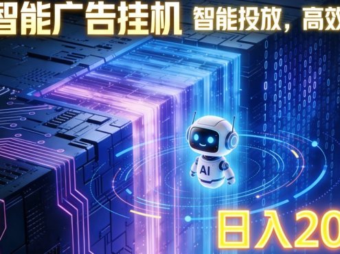 ai智能广告挂机项目,合规挂载广告即可赚取收益,单日收益可达400~500+