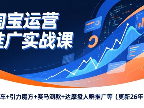 淘宝运营推广实战课,直通车+引力魔方+赛马测款+达摩盘人群推广等(更新26年1月