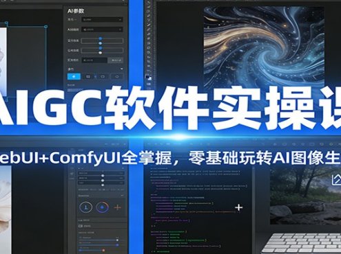 AIGC软件实操课:WebUI+ComfyUI全掌握,零基础玩转AI图像生成