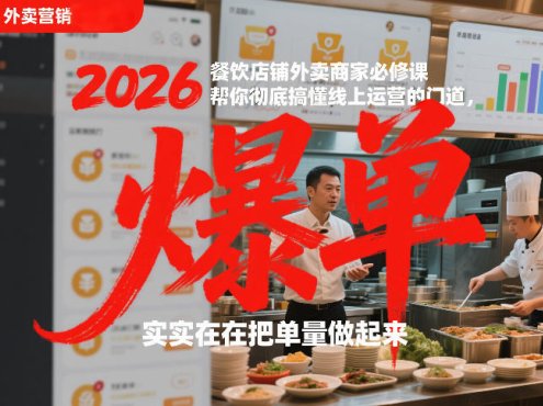 2026餐饮店铺外卖商家必修课,帮你彻底搞懂线上运营的门道,实实在在把单量做起来