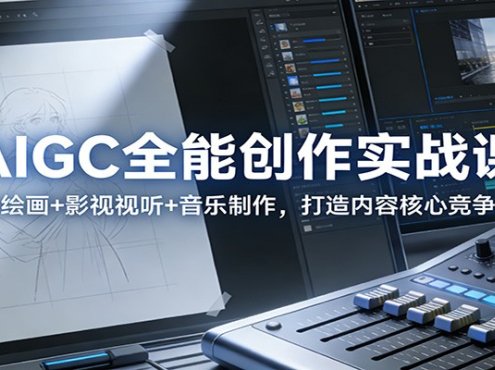 AIGC全能创作实战课：AI绘画+影视视听+音乐制作，打造内容核心竞争力