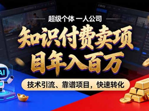 2026年卖项目年入百万，AI智能体个人IP-精准引流-稳定项目-转化成交