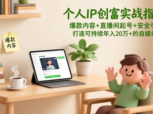 个人IP创富实战指南:爆款内容+直播间起号+安全引流,打造可持续年入20万+的自媒体事业