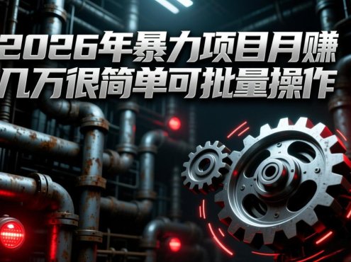 2026年暴力项目月赚几万很简单可批量操作，成本低，利润大
