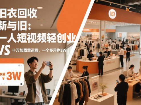旧衣回收“新”与“旧”:一人短视频轻创业,VS十万加盟重运营,一个多月挣3W【揭秘】