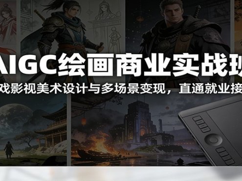 AIGC绘画商业实战班:游戏影视美术设计与多场景变现,直通就业接单