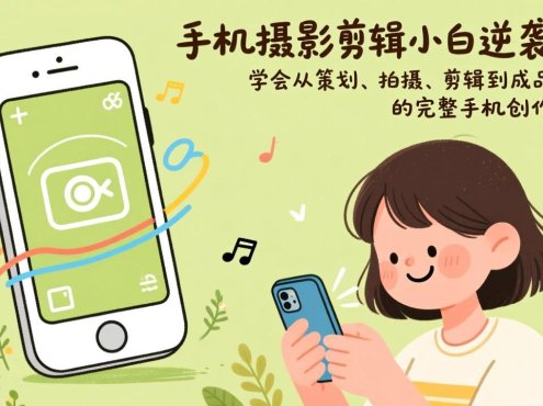 手机摄影剪辑小白逆袭课:学会从策划、拍摄、剪辑到成品输出的完整手机创作能力