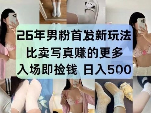 26年男粉首发最新3.0玩法,独此一家,比卖写真賺的更多,入场即捡钱,日入5张【揭秘】