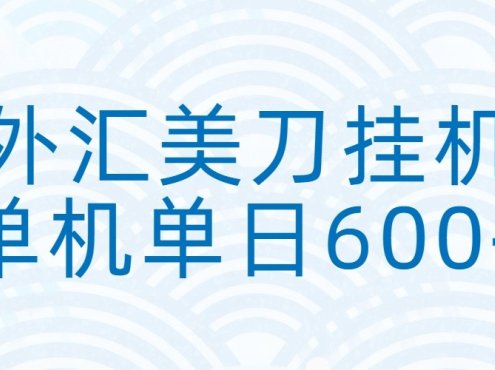外汇美刀挂机：全自动挂机赚美金，单机600+