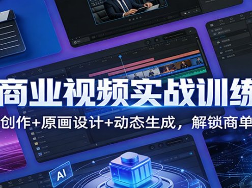 AI商业视频实战训练营：脚本创作+原画设计+动态生成，解锁商单变现