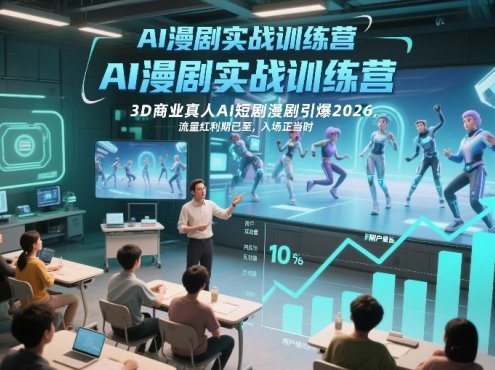 AI漫剧实战训练营，3D商业真人AI短剧漫剧引爆2026，流量红利期已至，入场正当时