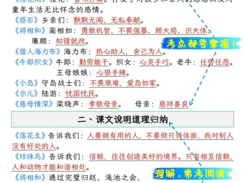 五年级上语文期末复习知识点(押题考点)