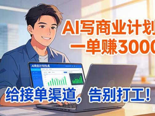 靠 AI 写商业计划书，一单赚 3000+，给专属接单渠道，越做越稳，告别打工