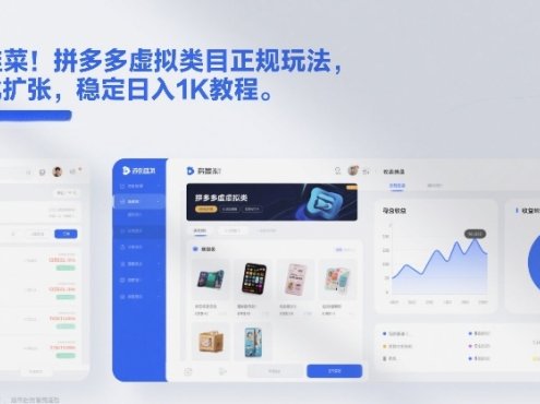不割韭菜!拼多多虚拟类目正规玩法,矩阵化扩张,稳定日入1K教程【揭秘】