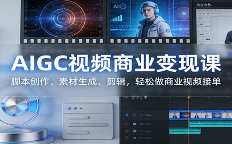 AIGC视频商业变现课:脚本创作、素材生成、剪辑,轻松做商业视频接单