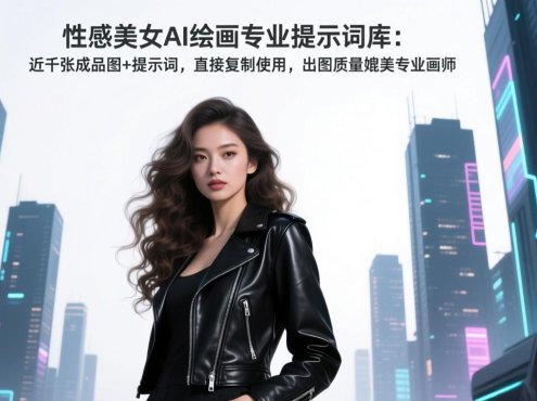 性感美女AI绘画专业提示词库：近千张成品图+提示词，直接复制使用，出图质量媲美专业画师