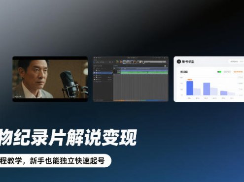人物纪录片解说变现,全流程教学,新手也能独立快速起号