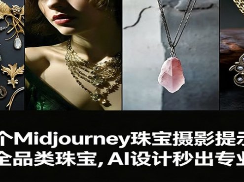 463个Midjourney珠宝摄影提示词:覆盖全品类珠宝,AI设计秒出专业效果