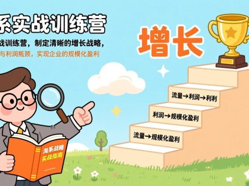淘系实战训练营，制定清晰的增长战略，突破流量与利润瓶颈，实现企业的规模化盈利