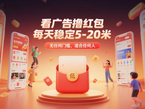 看广告撸红包，每天稳定5-20米，无任何门槛，适合任何人