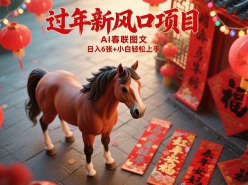 过年新风口项目,用ai春联图文,日入6张+小白轻松上手【揭秘】