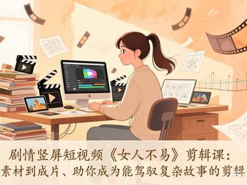 剧情竖屏短视频《女人不易》剪辑课：从素材到成片、助你成为能驾驭复杂故事的剪辑师