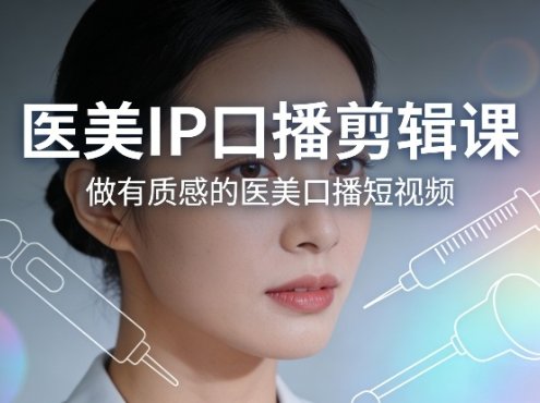 医美IP口播剪辑课，做有质感的医美口播短视频