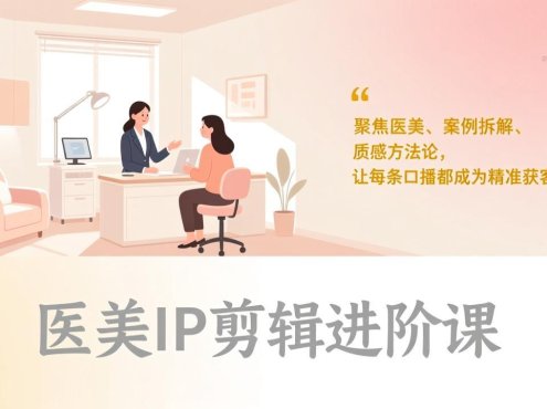 医美IP剪辑进阶课，聚焦医美、案例拆解、质感方法论，让每条口播都成为精准获客工具