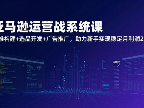 亚马逊运营实战系统课，思维构建+选品开发+广告推广，助力新手实现稳定月利润2万+(更新