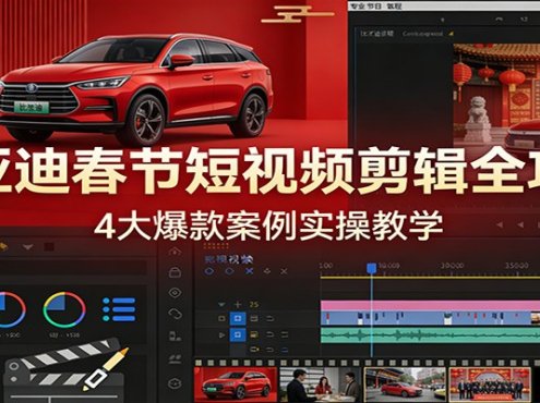 比亚迪春节短视频剪辑全攻略，4大爆款案例实操教学