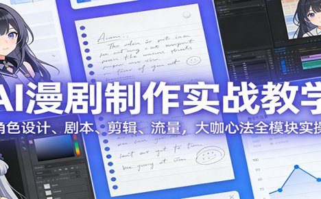 AI 漫剧制作实战教学：角色设计、剧本、剪辑、流量，大咖心法全模块实操