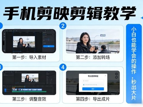 手机剪映剪辑教学，小白也能学会的操作，秒出大片
