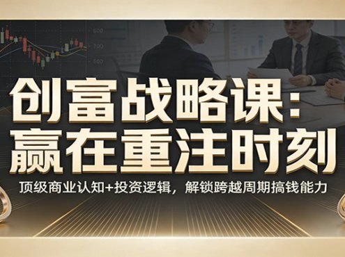 《创富战略课：赢在重注时刻》顶级商业认知+投资逻辑，解锁跨越周期搞钱能力