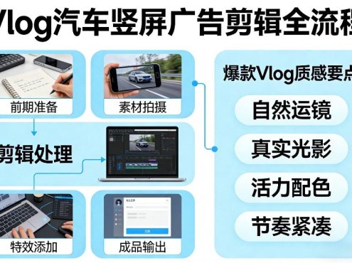 Vlog感觉汽车竖屏广告剪辑脚本全流程，拿捏爆款Vlog质感