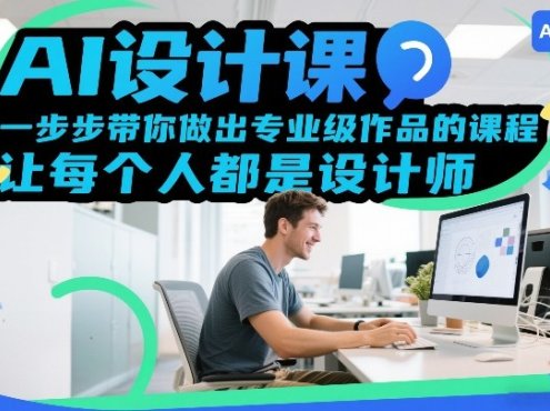 AI设计课，一步步带你做出专业级作品的课程，让每个人都是设计师