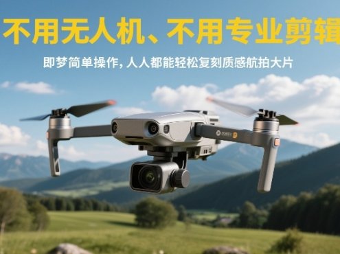 不用无人机、不用专业剪辑，即梦简单操作，人人都能轻松复刻质感航拍大片