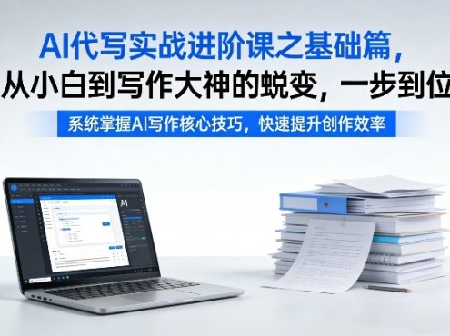 AI代写实战进阶课之基础篇，从小白到写作大神的蜕变，一步到位【揭秘】